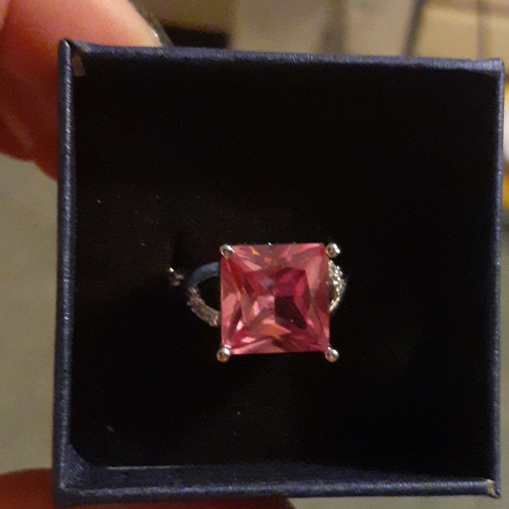 NWOT 7.5 925 sterling silver PINK DIAMONIQUE